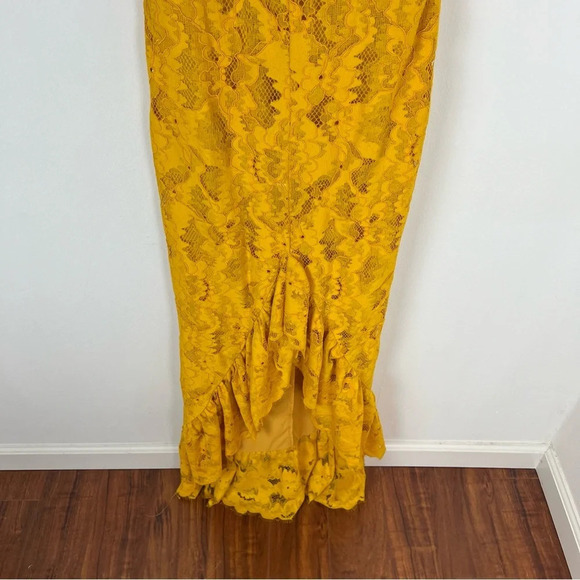 Majorelle Revolve Paisley Lace Maxi Dress in Gold Yellow Size XS - Picture 5 of 10